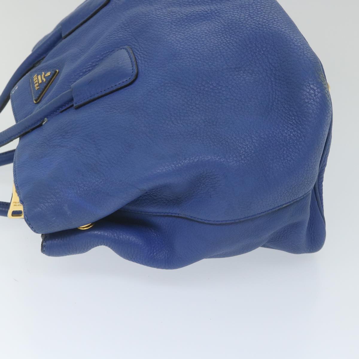 PRADA Shoulder Bag Leather 2way Blue Auth 57344