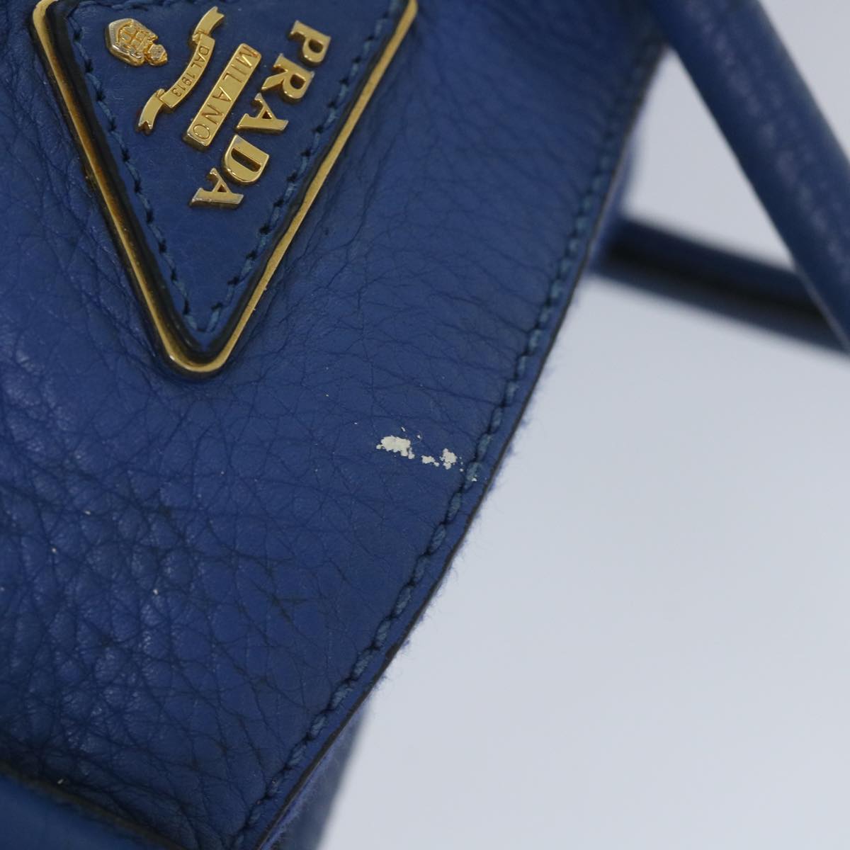 PRADA Shoulder Bag Leather 2way Blue Auth 57344