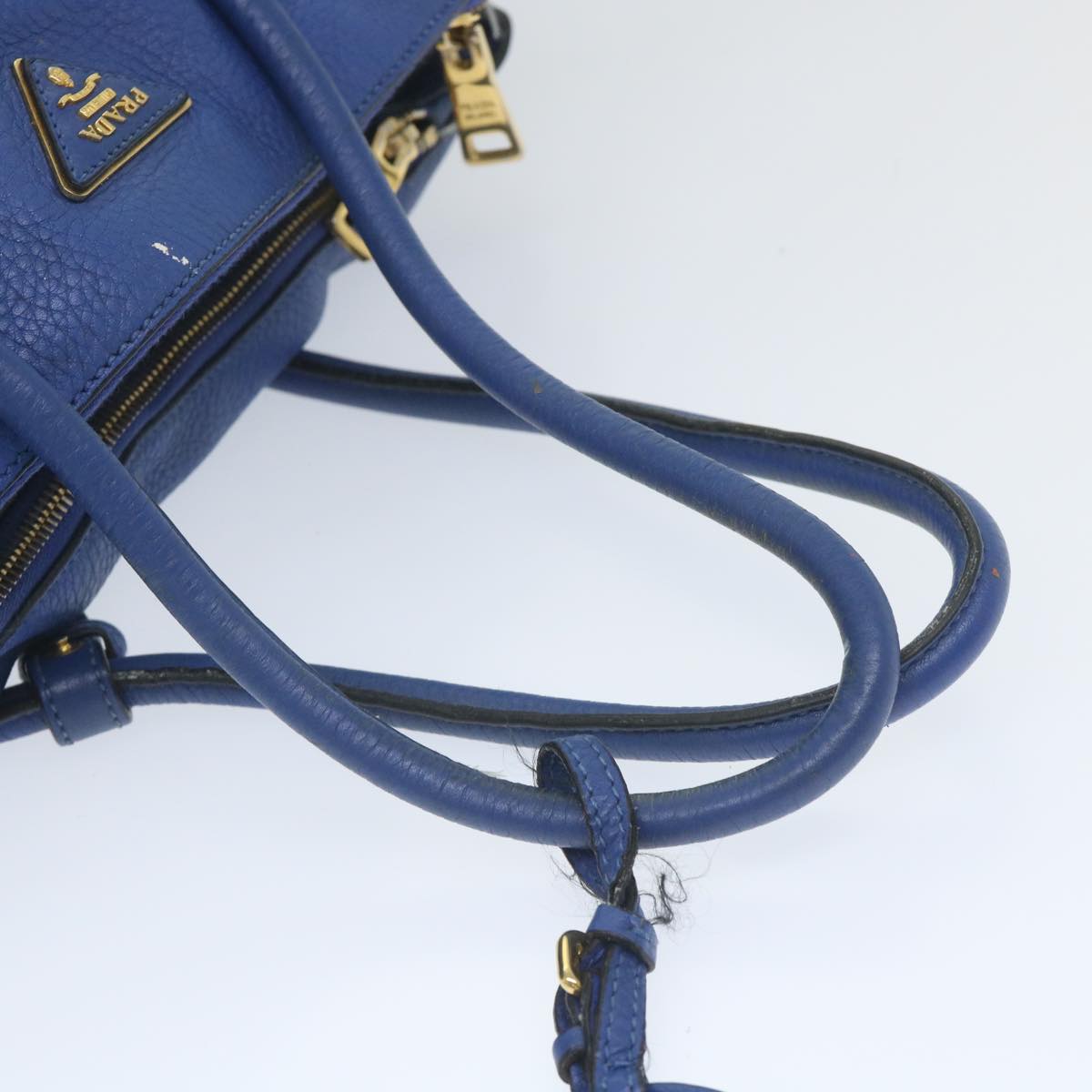 PRADA Shoulder Bag Leather 2way Blue Auth 57344