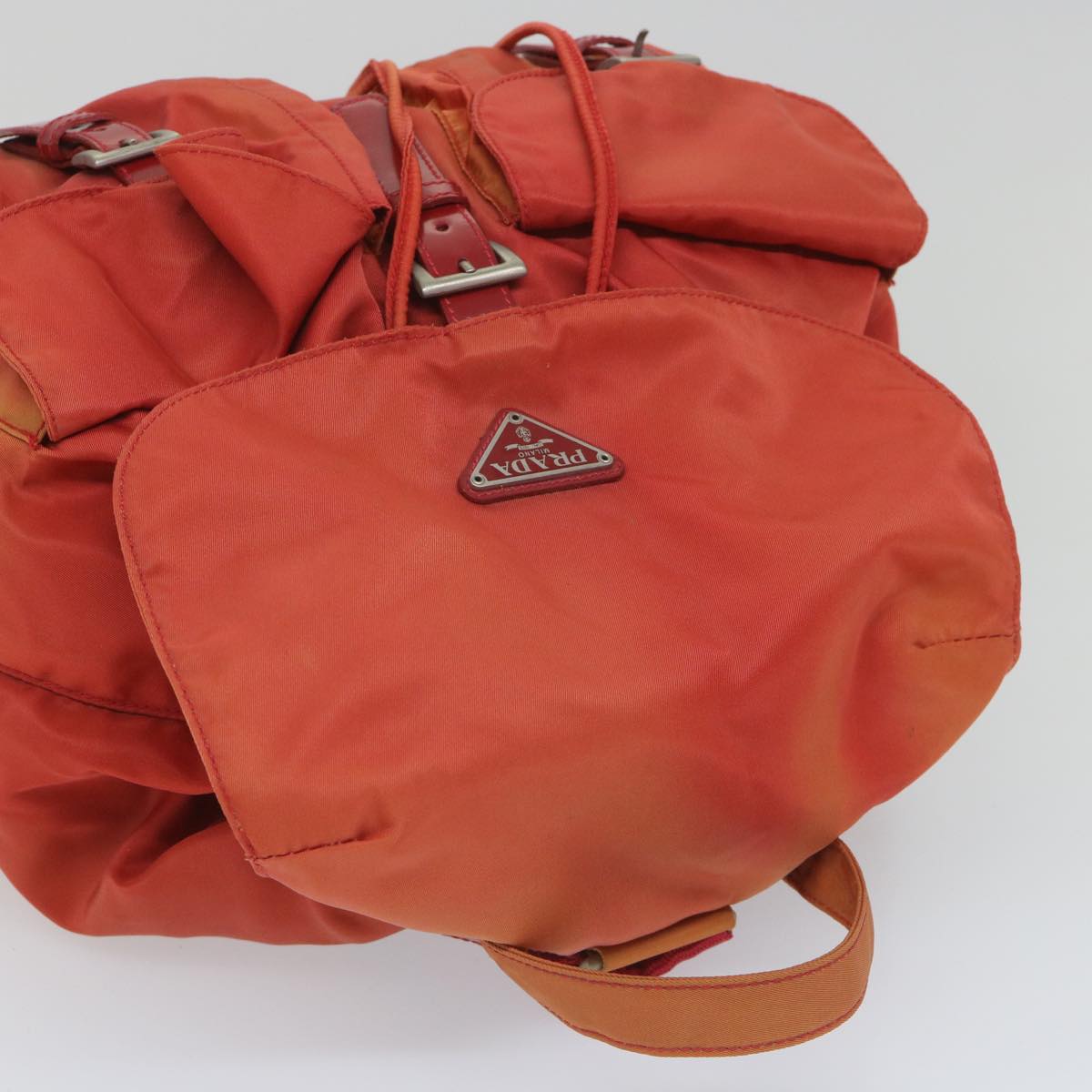 PRADA Backpack Nylon Red Auth 57351