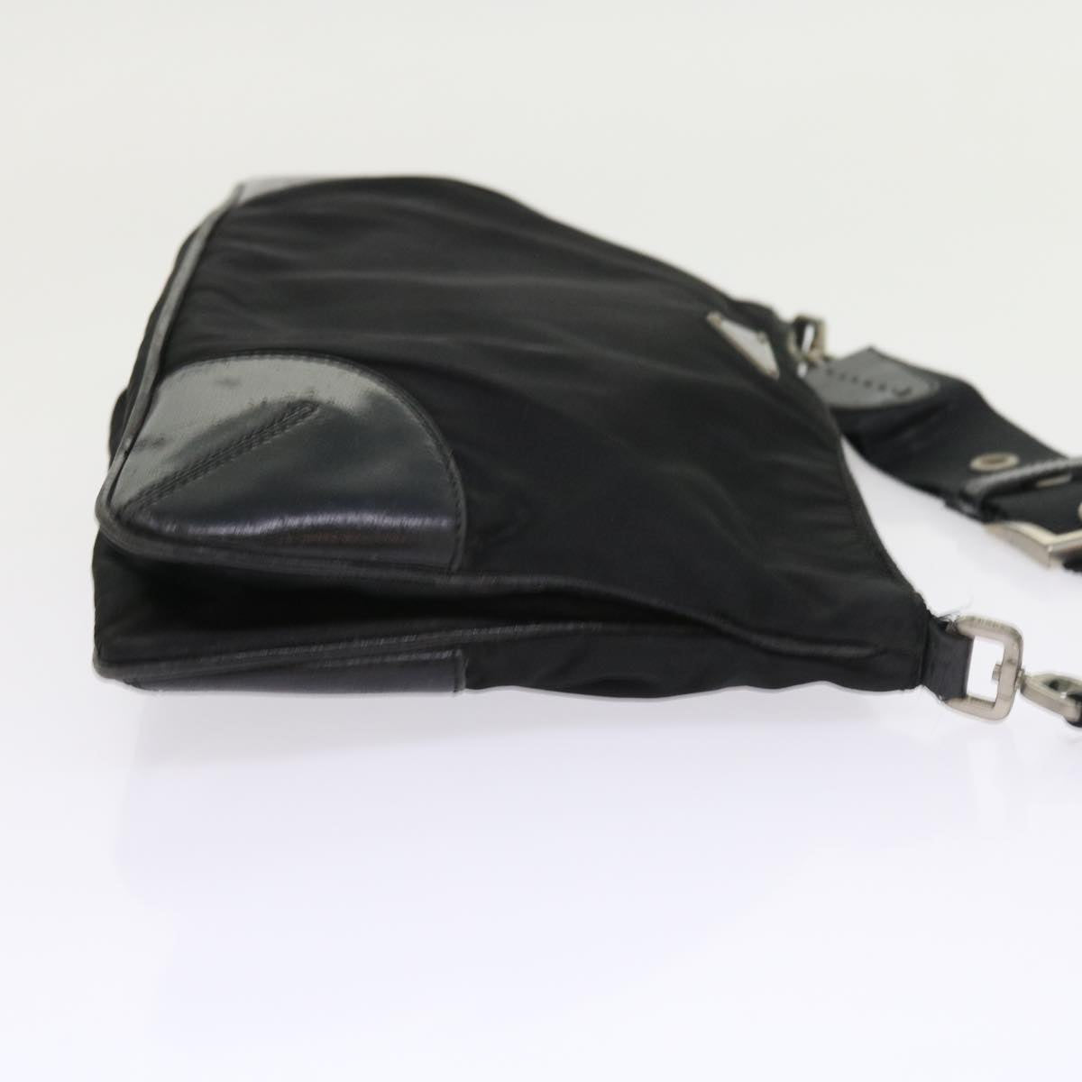 PRADA Shoulder Bag Nylon Black Auth 57365