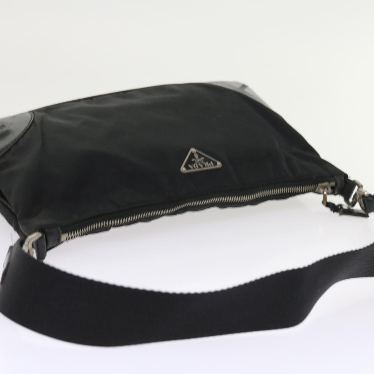 PRADA Shoulder Bag Nylon Black Auth 57365