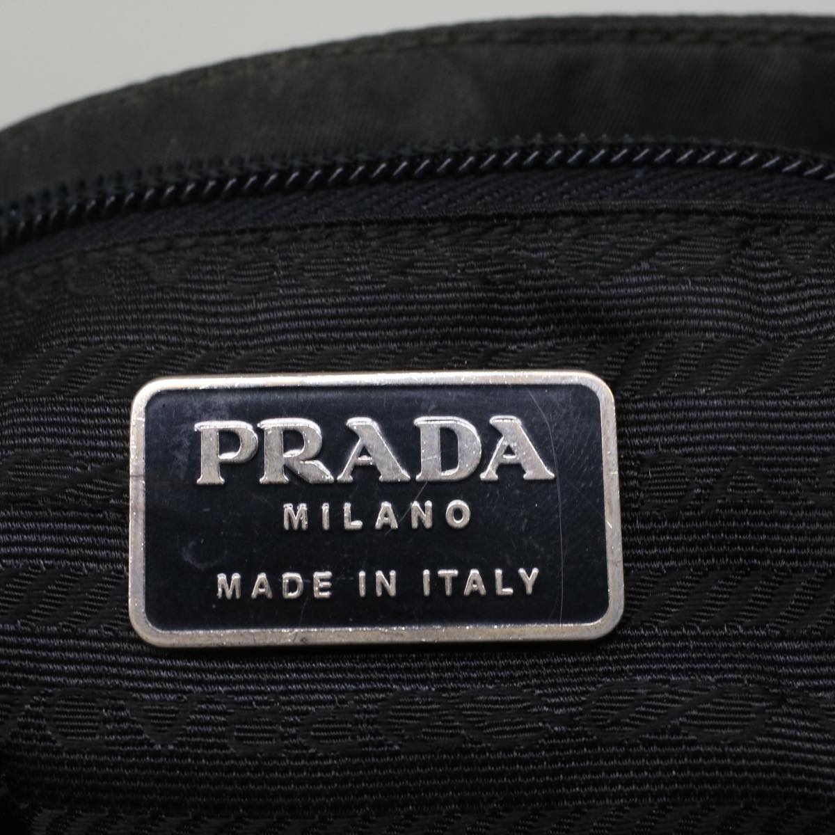 PRADA Shoulder Bag Nylon Black Auth 57371