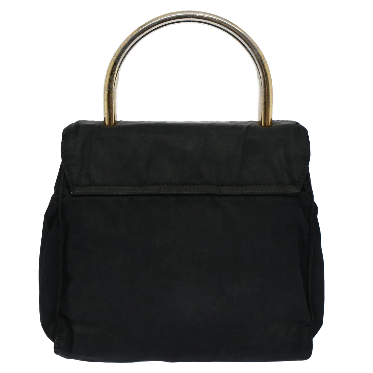 PRADA Hand Bag Nylon Black Auth 57376 - 0