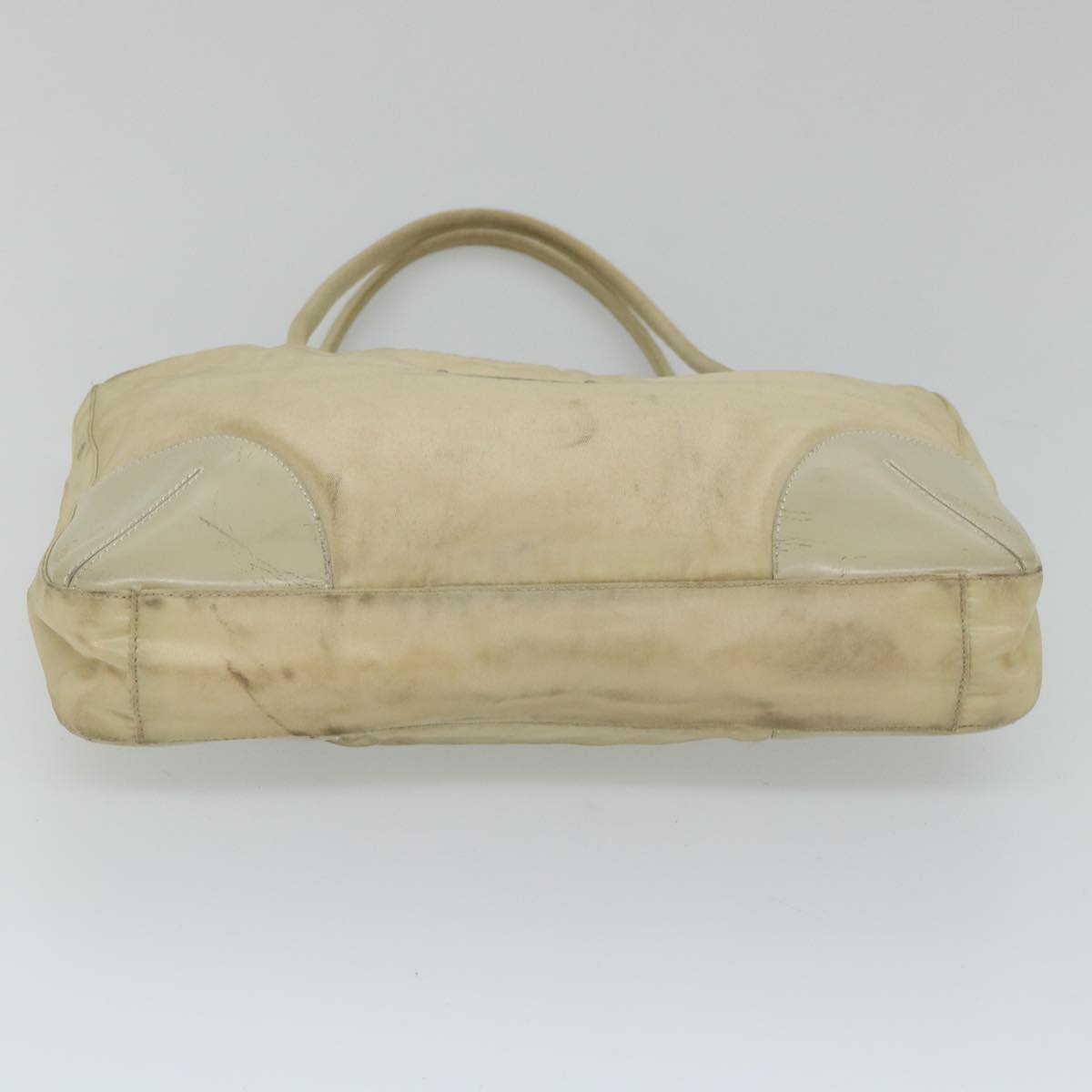 PRADA Shoulder Bag Nylon Beige Auth 57378