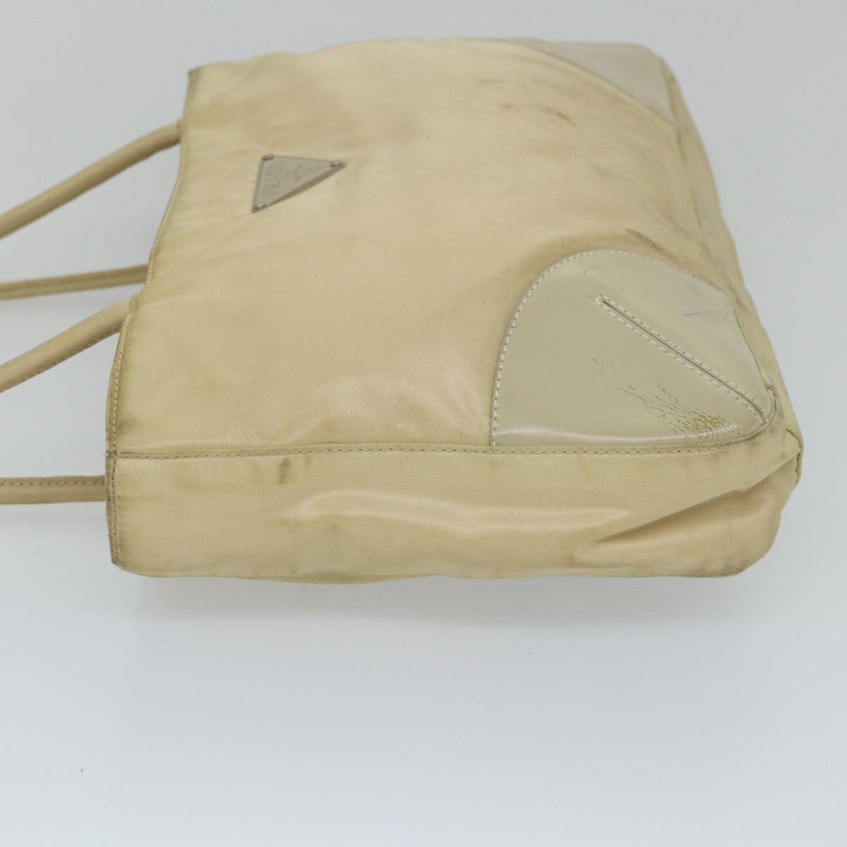 PRADA Shoulder Bag Nylon Beige Auth 57378