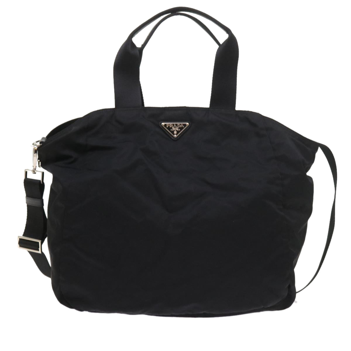 PRADA Tote Bag Nylon 2way Black Auth 57380 - 0