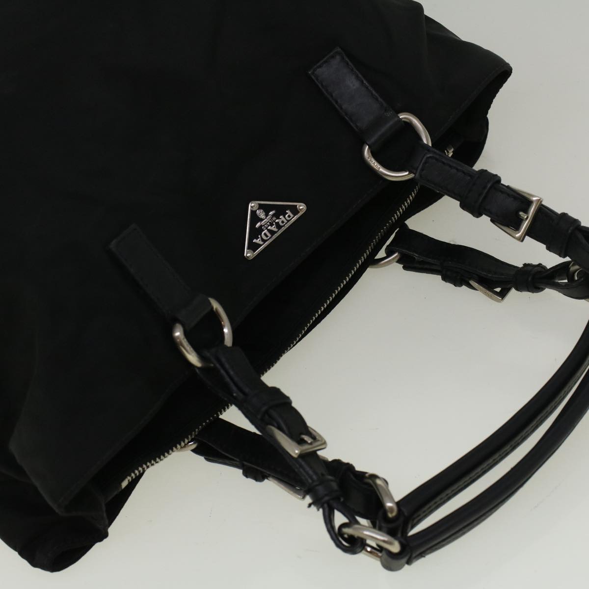 PRADA Shoulder Bag Nylon Black Auth 57384