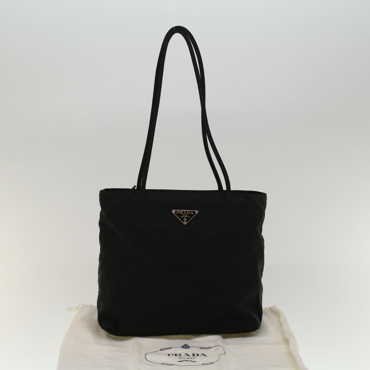 PRADA Shoulder Bag Nylon Black Auth 57393