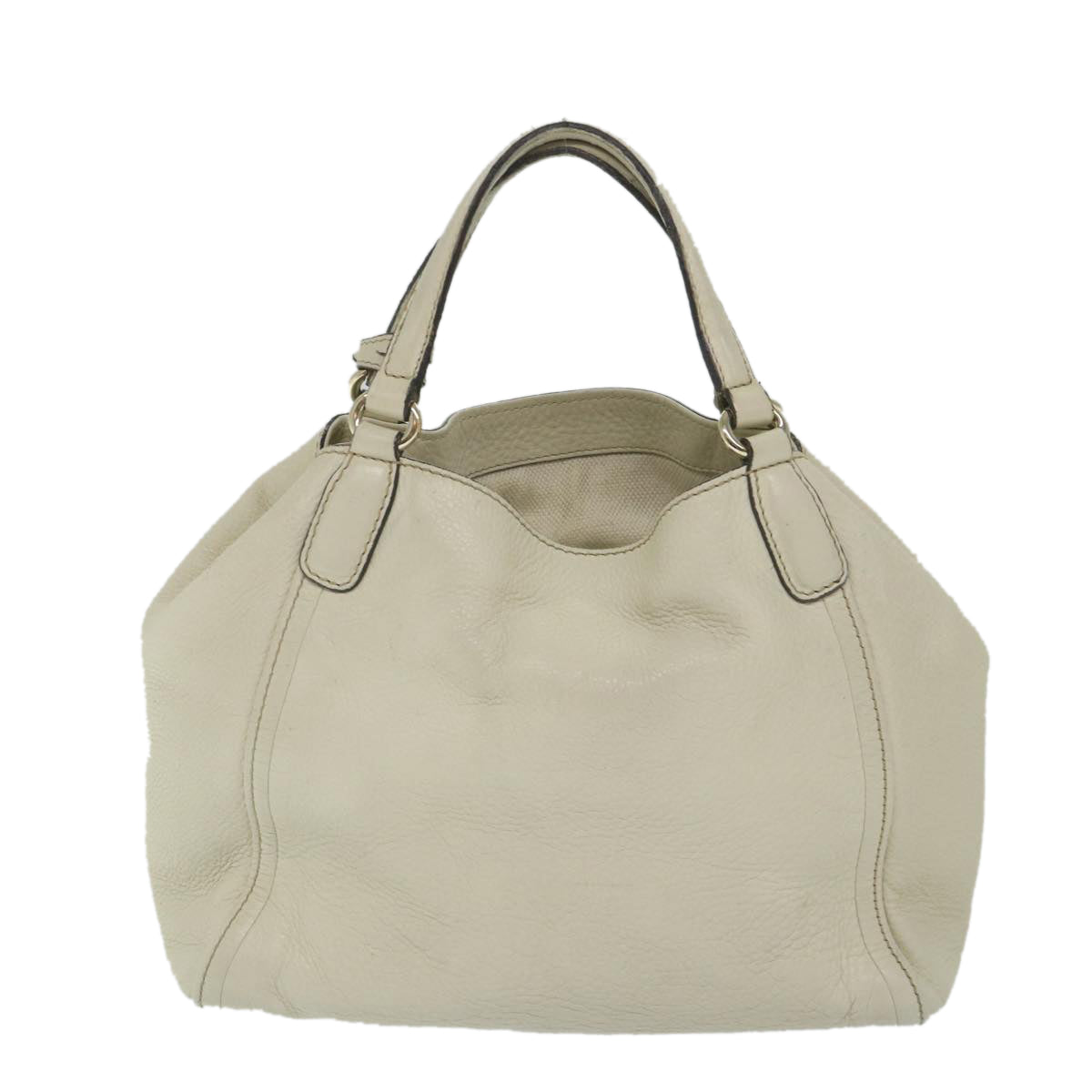 GUCCI Soho Shoulder Bag Leather 2way White 336751 Auth 57401