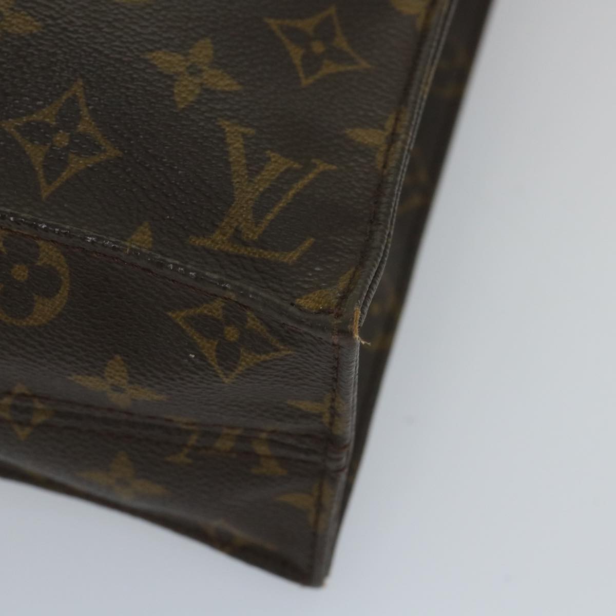 LOUIS VUITTON Monogram Sac Plat Hand Bag M51140 LV Auth 57418