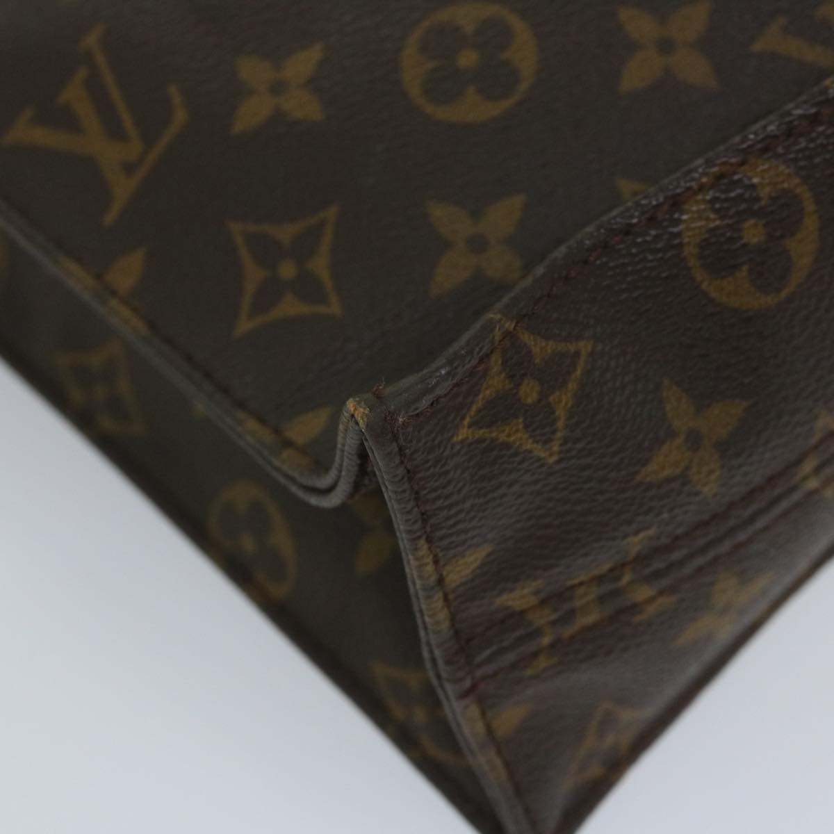 LOUIS VUITTON Monogram Sac Plat Hand Bag M51140 LV Auth 57418