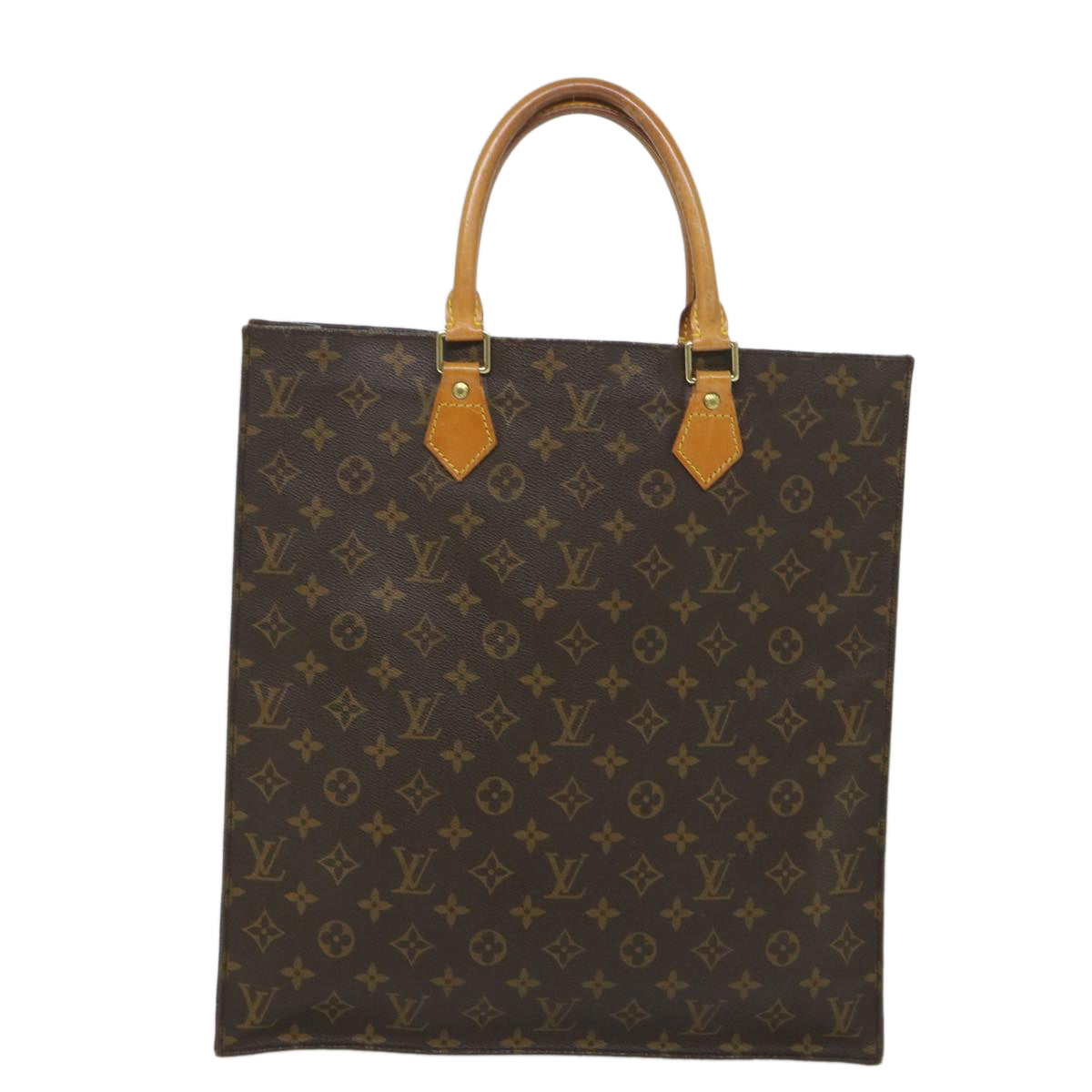 LOUIS VUITTON Monogram Sac Plat Hand Bag M51140 LV Auth 57418