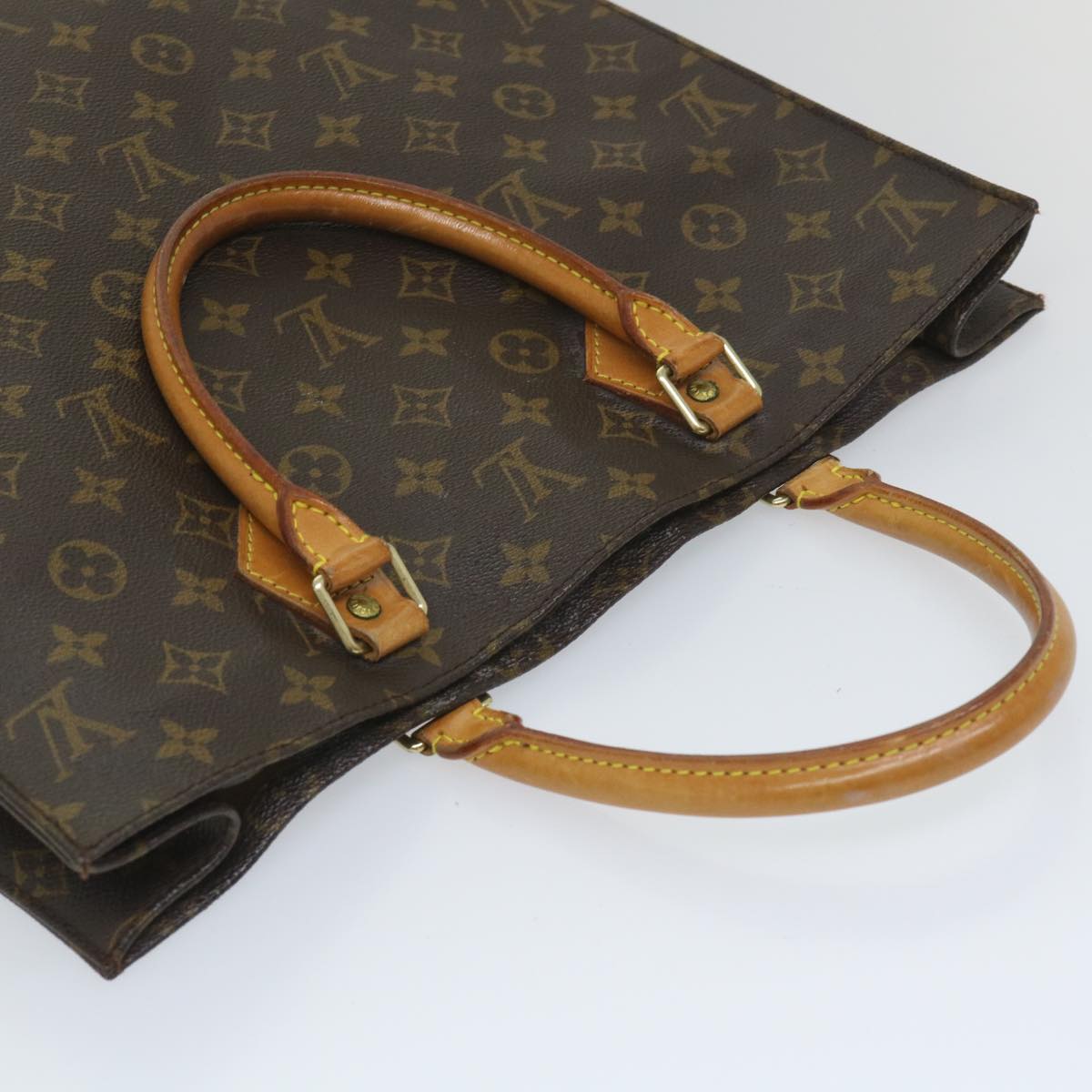 LOUIS VUITTON Monogram Sac Plat Hand Bag M51140 LV Auth 57418