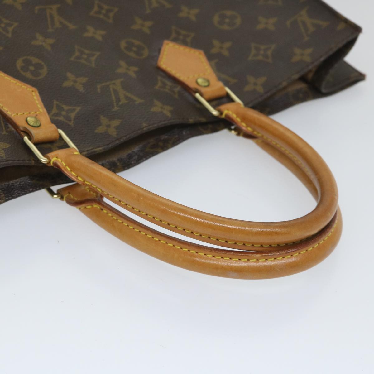 LOUIS VUITTON Monogram Sac Plat Hand Bag M51140 LV Auth 57418