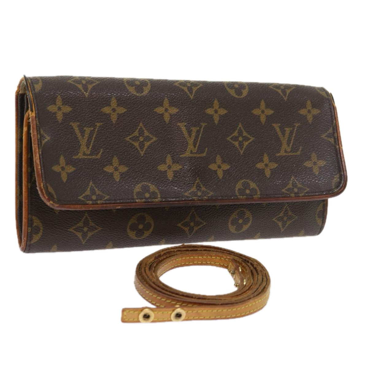 LOUIS VUITTON Monogram Pochette Twin GM Shoulder Bag M51852 LV Auth 57433