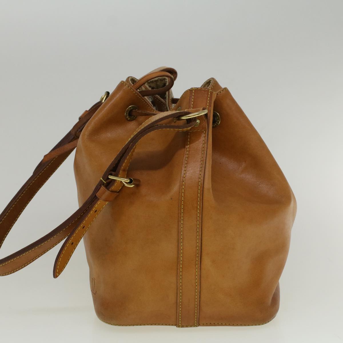 LOUIS VUITTON Nomad Leather Petit Noe Shoulder Bag Beige M85003 LV Auth 57459