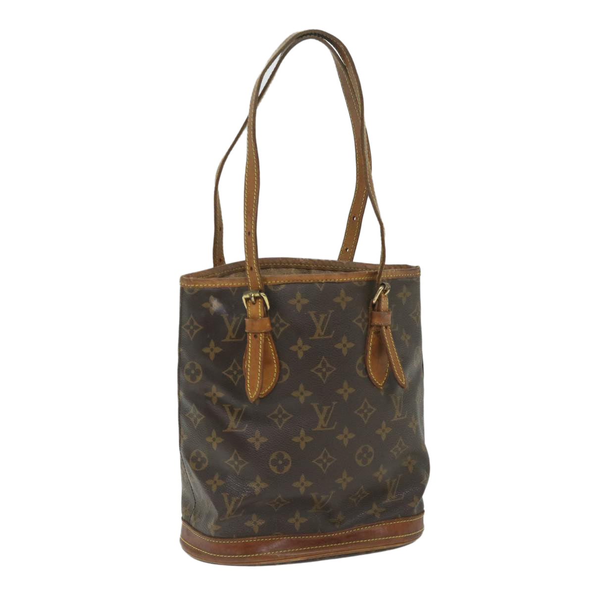 LOUIS VUITTON Monogram Bucket PM Shoulder Bag M42238 LV Auth 57472