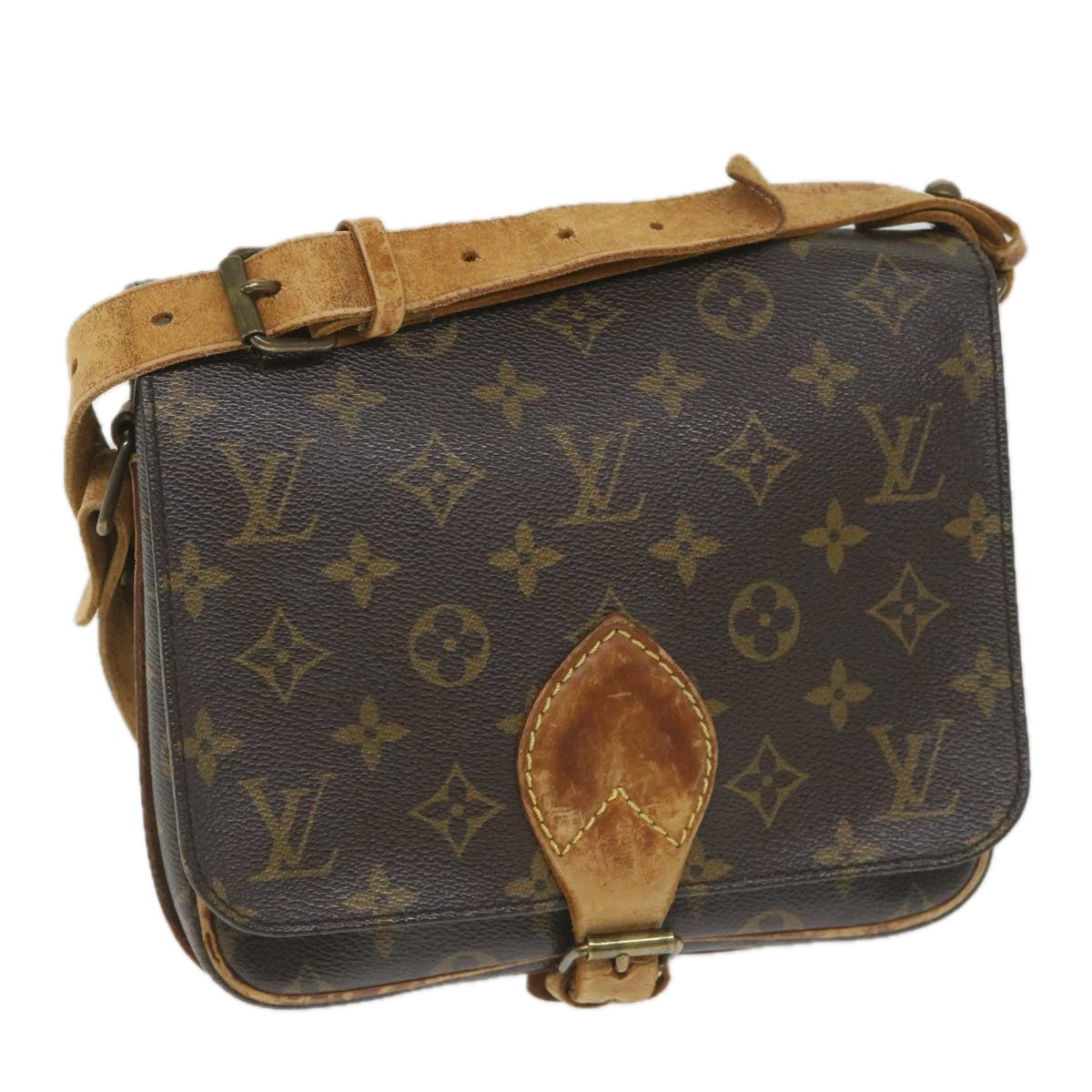 LOUIS VUITTON Monogram Cartouchiere MM Shoulder Bag M51253 LV Auth 57505