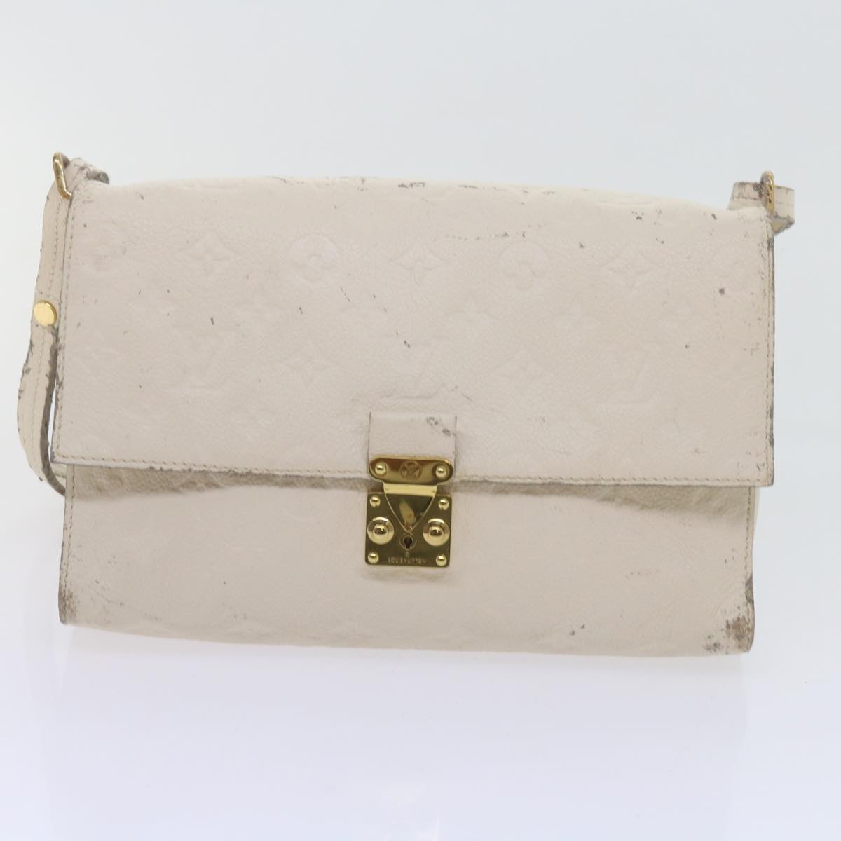 LOUIS VUITTON Monogram Empreinte Fascinant Bag White Neige M40807 LV Auth 57513