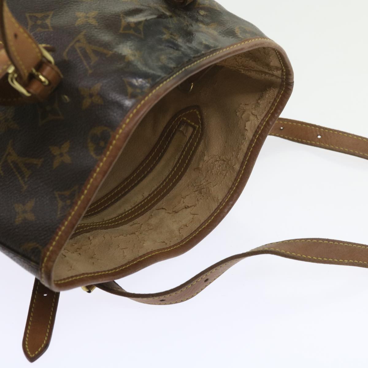 LOUIS VUITTON Monogram Bucket GM Shoulder Bag M42236 LV Auth 57585