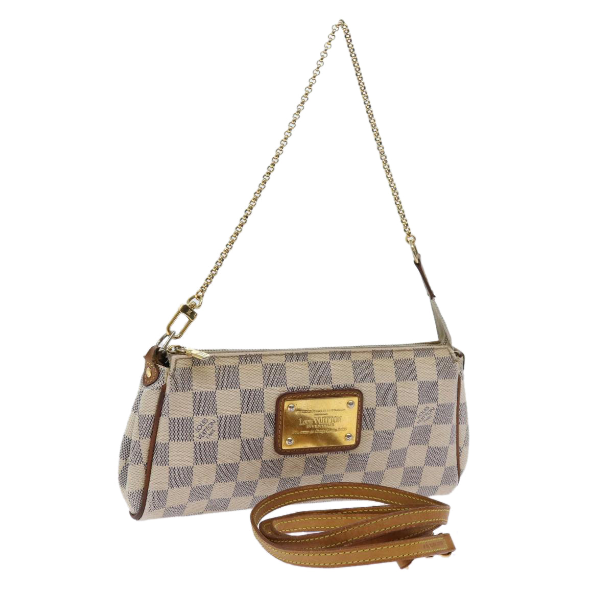 LOUIS VUITTON Damier Azur Eva Shoulder Bag 2way N55214 LV Auth 57610