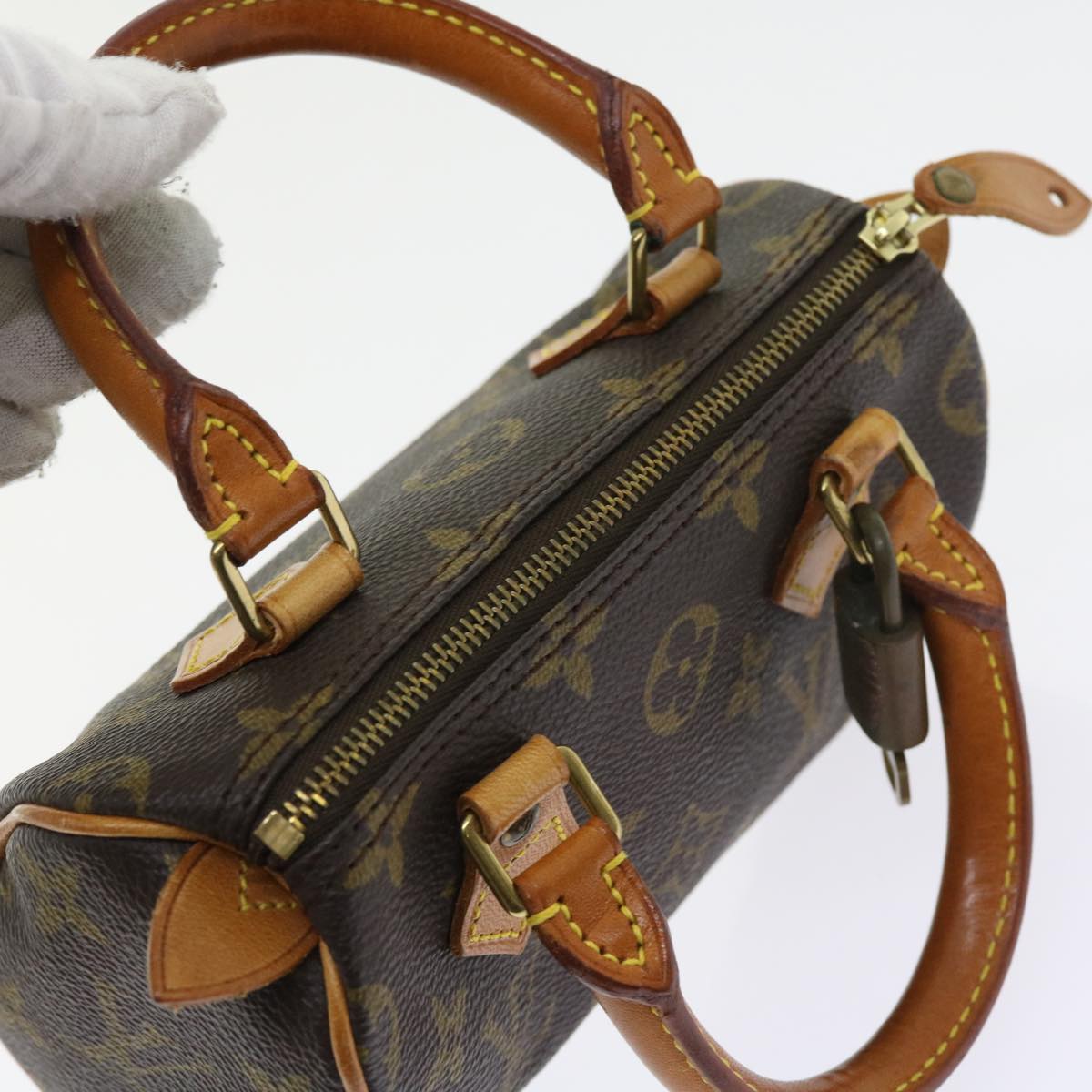 LOUIS VUITTON Monogram Mini Speedy Hand Bag M41534 LV Auth 57614