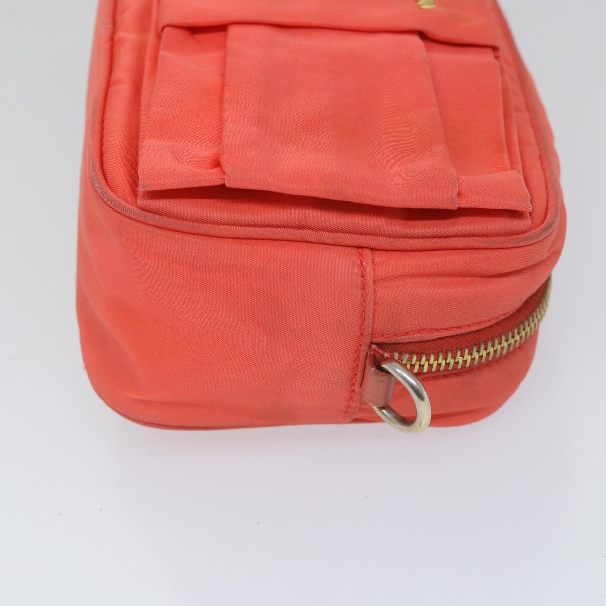 PRADA Shoulder Bag Nylon Orange Pink Auth 57616