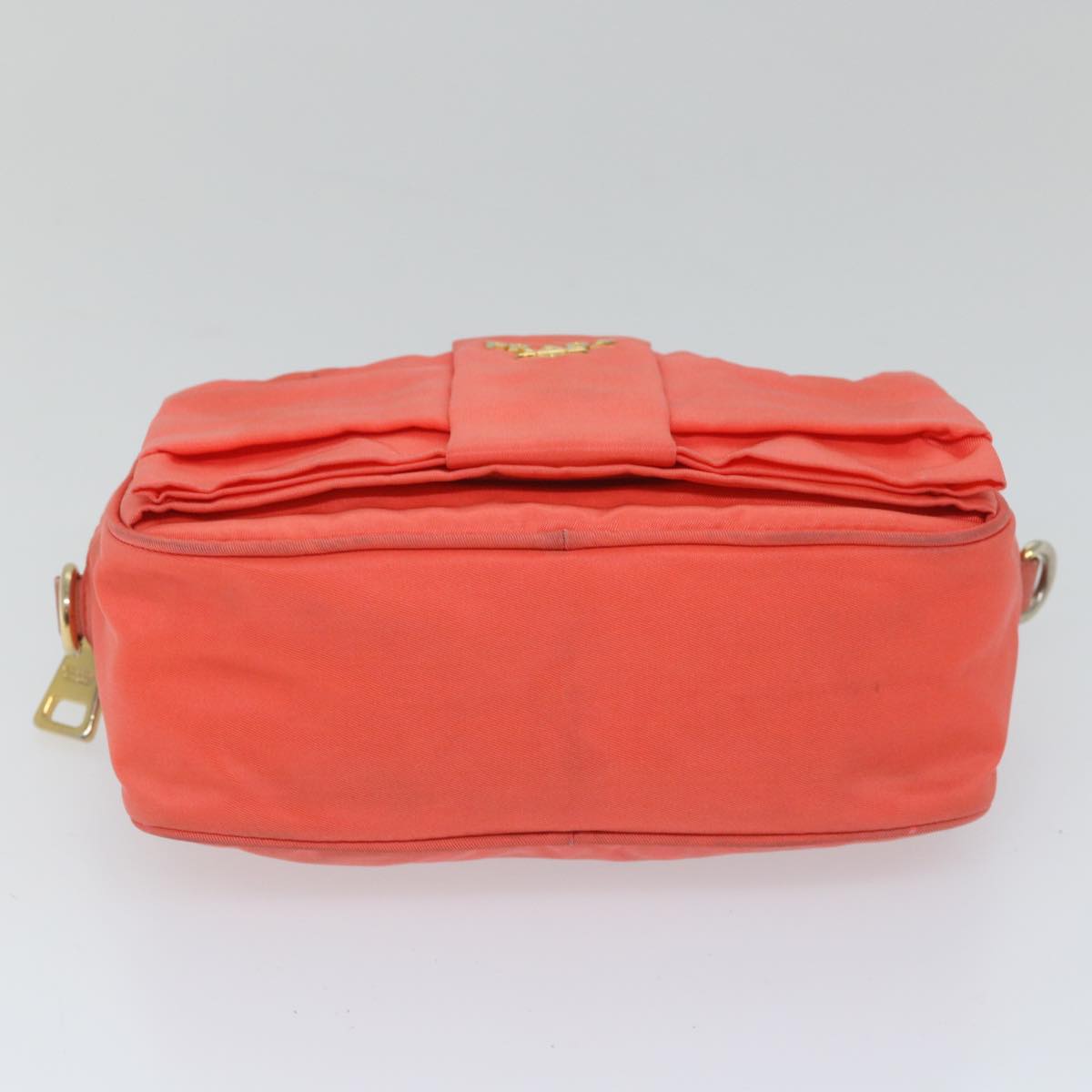 PRADA Shoulder Bag Nylon Orange Pink Auth 57616