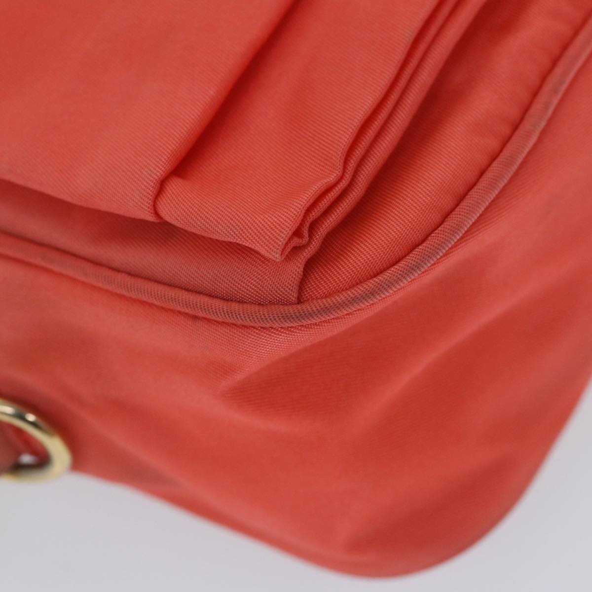 PRADA Shoulder Bag Nylon Orange Pink Auth 57616