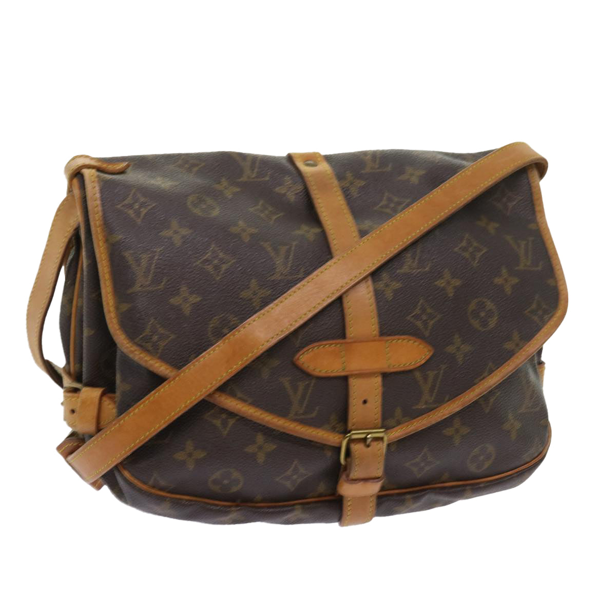 LOUIS VUITTON Monogram Saumur 30 Shoulder Bag M42256 LV Auth 57660