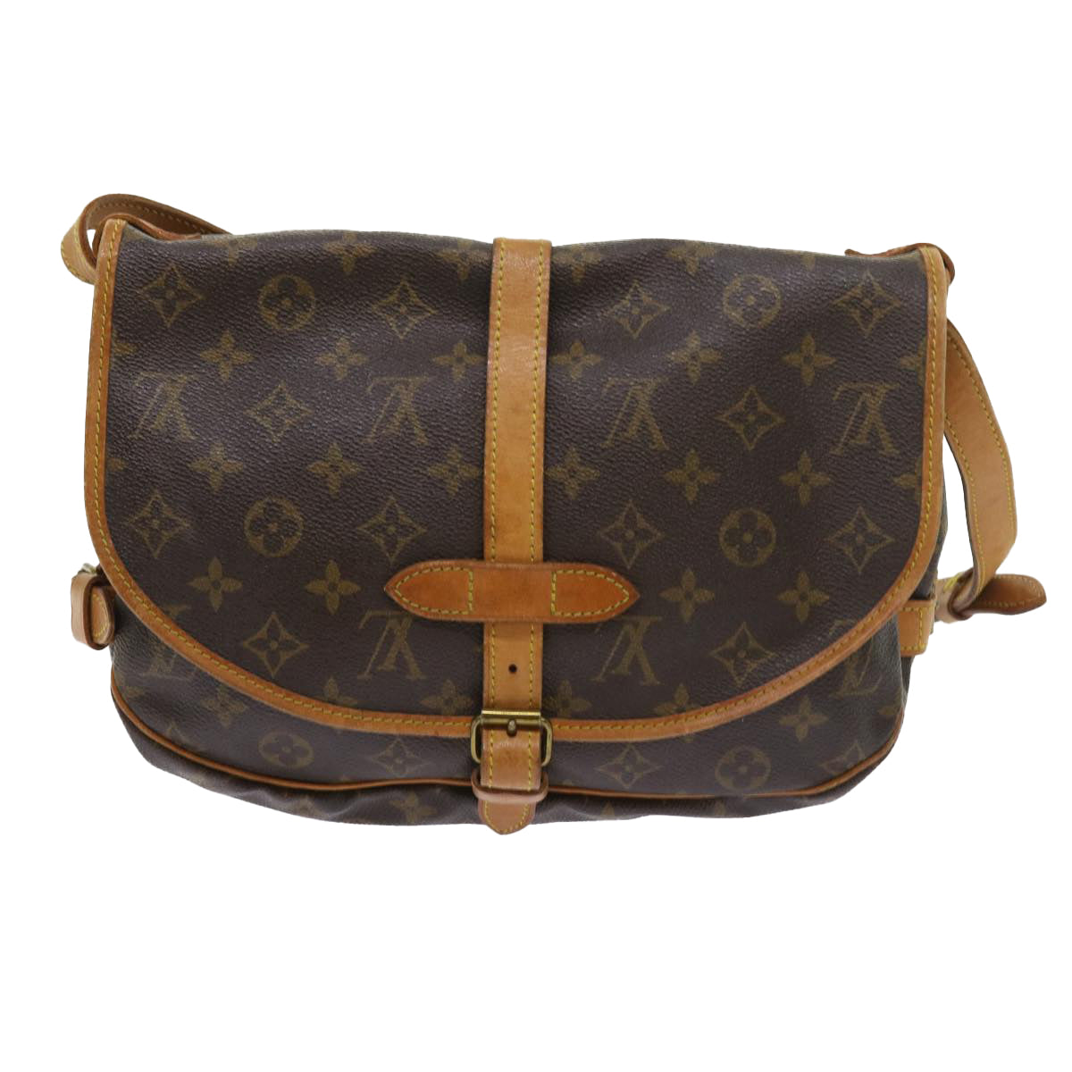 LOUIS VUITTON Monogram Saumur 30 Shoulder Bag M42256 LV Auth 57660