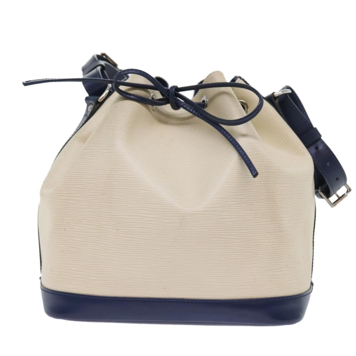 LOUIS VUITTON Epi Petit Noe Bicolor Shoulder Bag White Navy M40881 LV Auth 57735