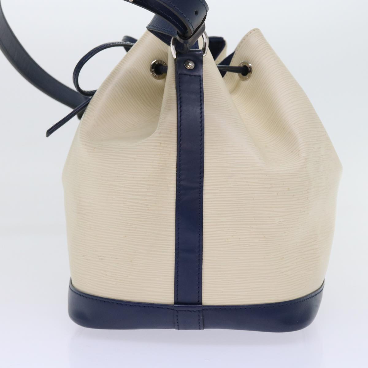 LOUIS VUITTON Epi Petit Noe Bicolor Shoulder Bag White Navy M40881 LV Auth 57735