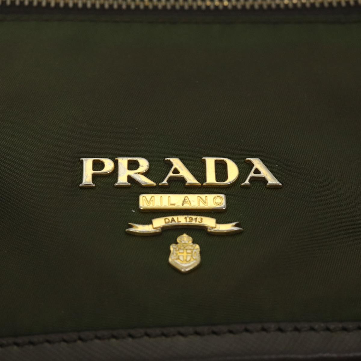 PRADA Shoulder Bag Nylon Khaki Auth 57755