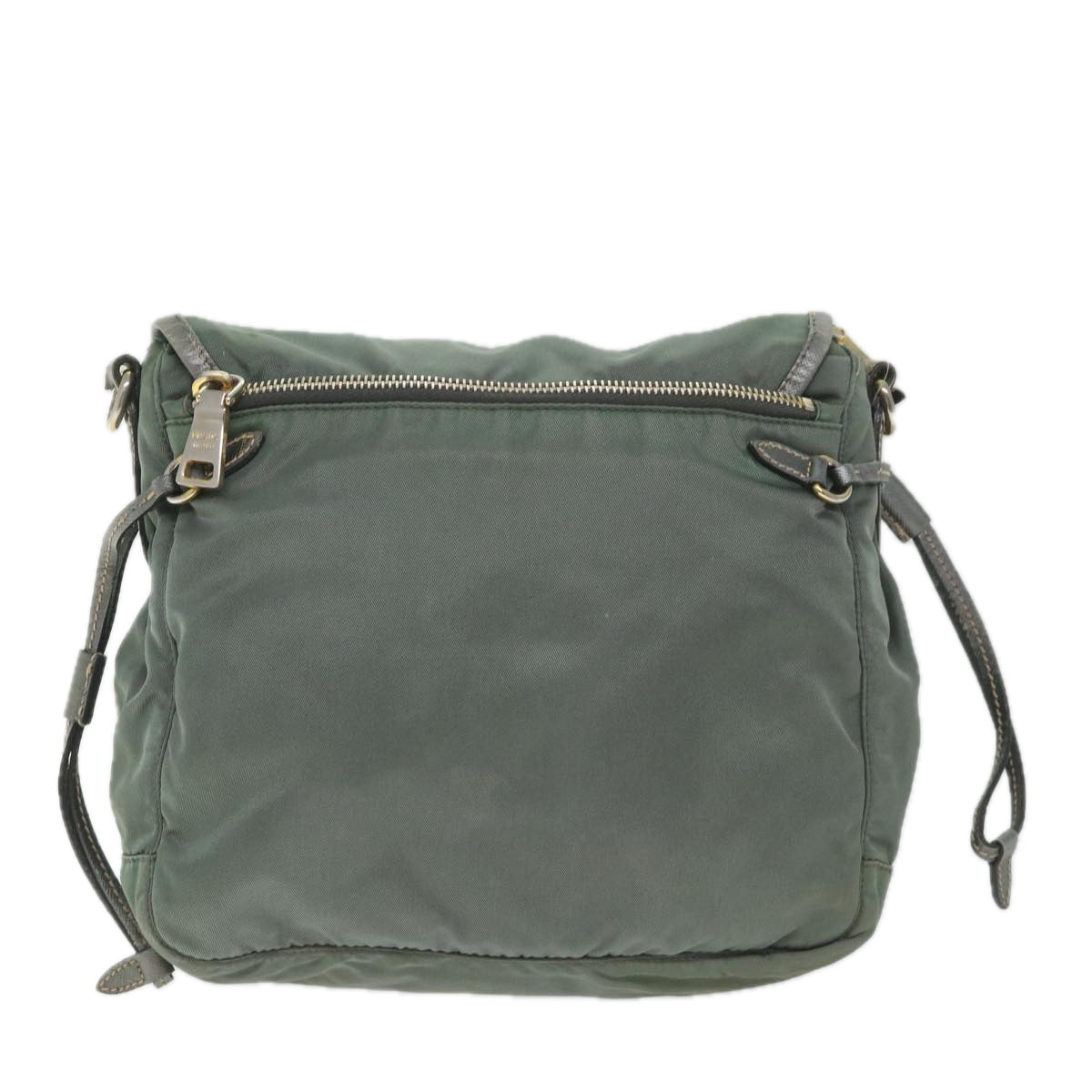 PRADA Shoulder Bag Nylon Green Auth 57756