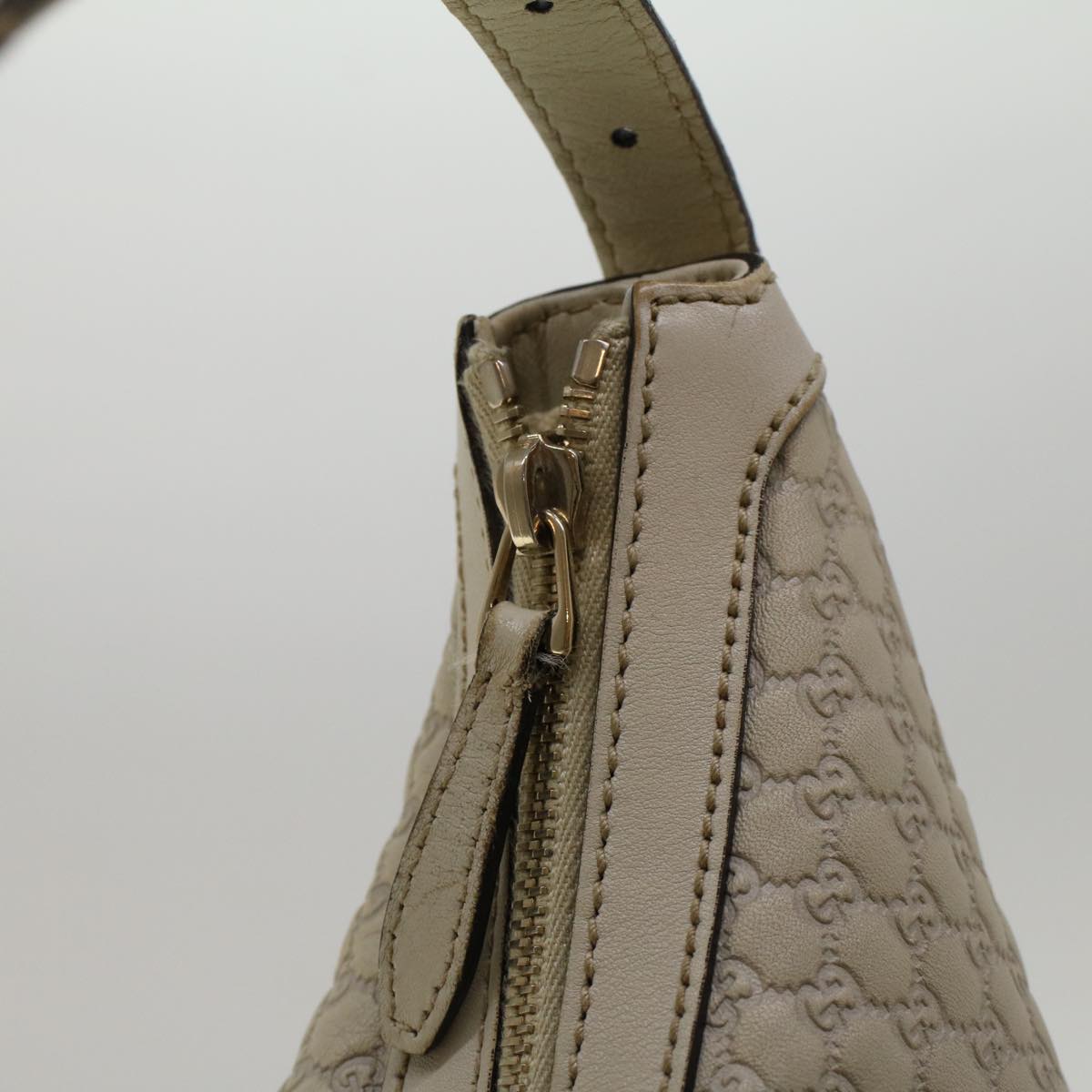 GUCCI GG Canvas Guccissima Shoulder Bag Ivory 309618 Auth 57767