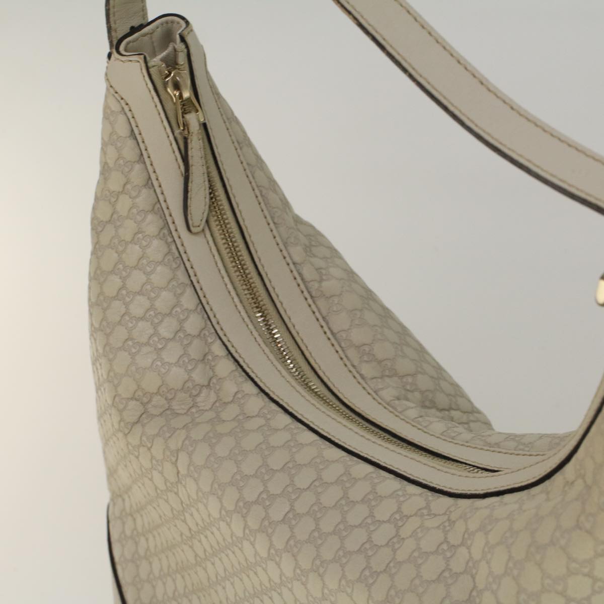 GUCCI GG Canvas Guccissima Shoulder Bag Ivory 309618 Auth 57767