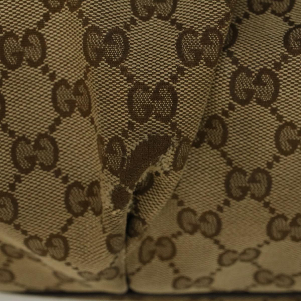 GUCCI GG Canvas Hand Bag 2way Beige 247902 Auth 57777