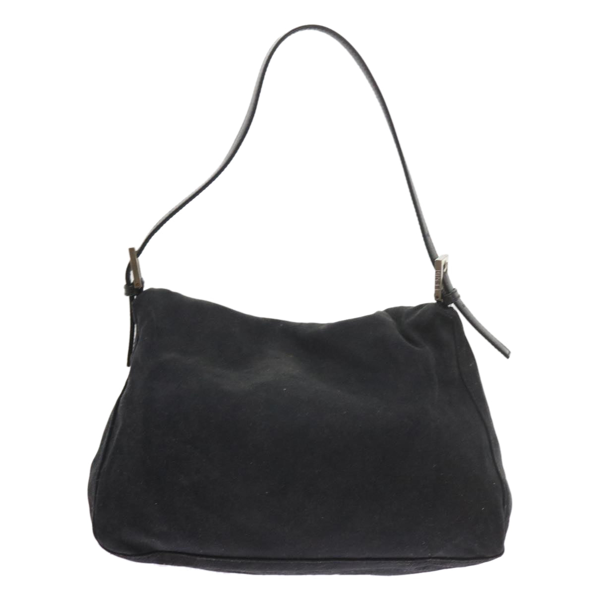 FENDI Mamma Baguette Shoulder Bag Nylon Black Auth 57792 - 0