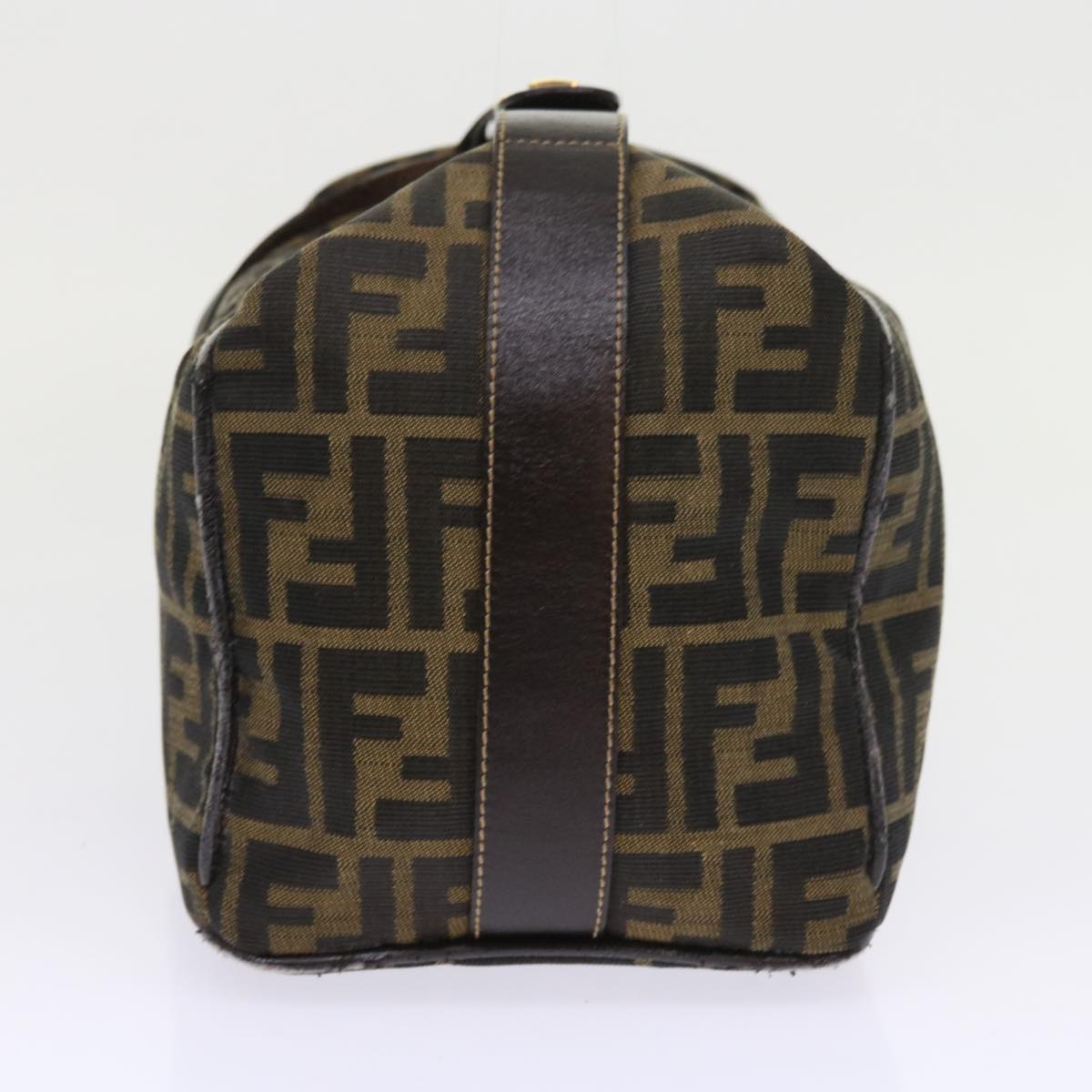 FENDI Zucca Canvas Vanity Cosmetic Pouch Black Brown Auth 57793