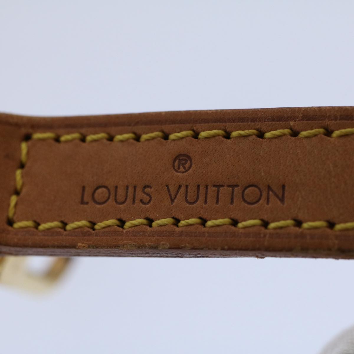 LOUIS VUITTON Shoulder Strap Leather 35.8"" Beige LV Auth 57806