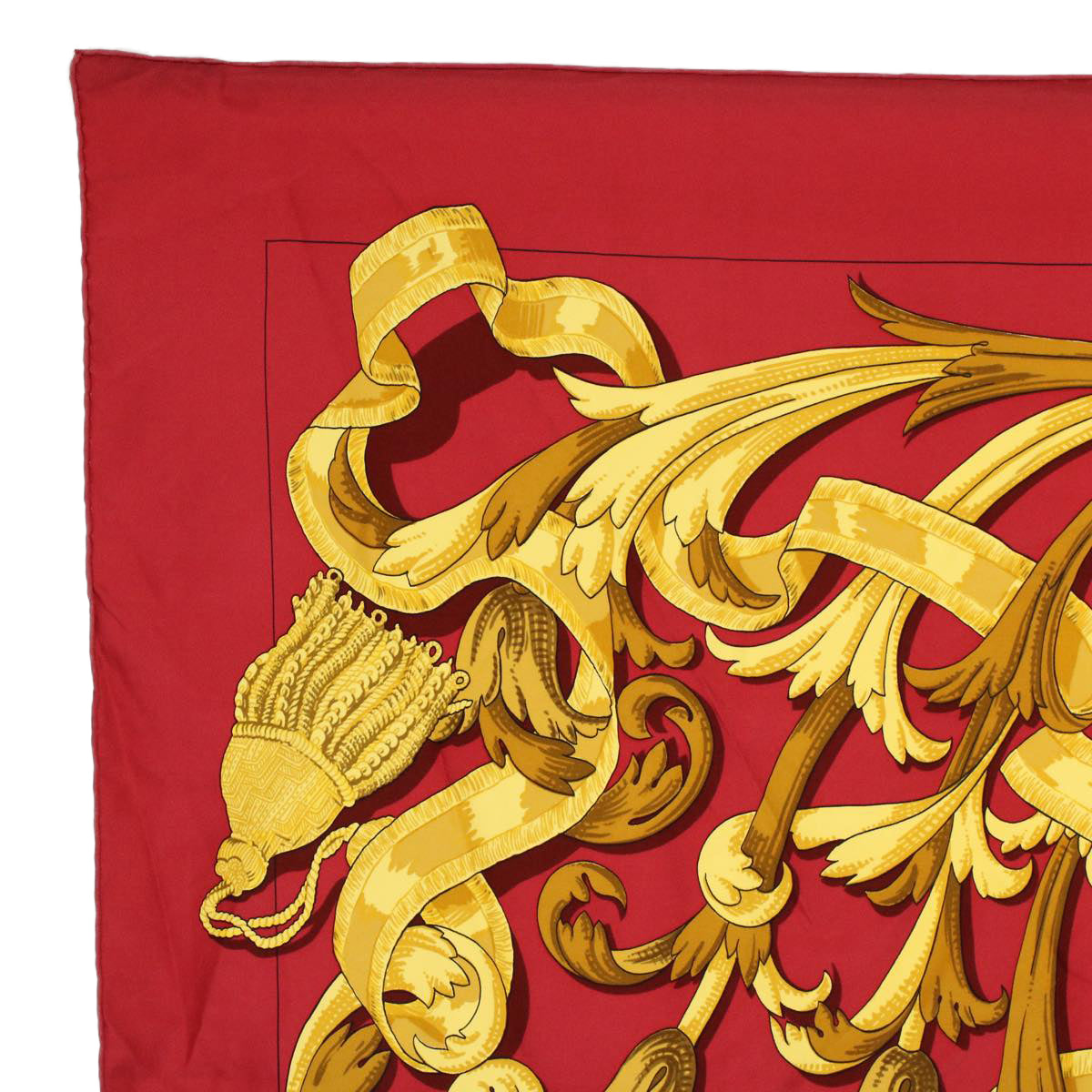 HERMES Carre 90 LE MORS A LA CONETABLE Scarf Silk Red Yellow Auth 57807 - 0