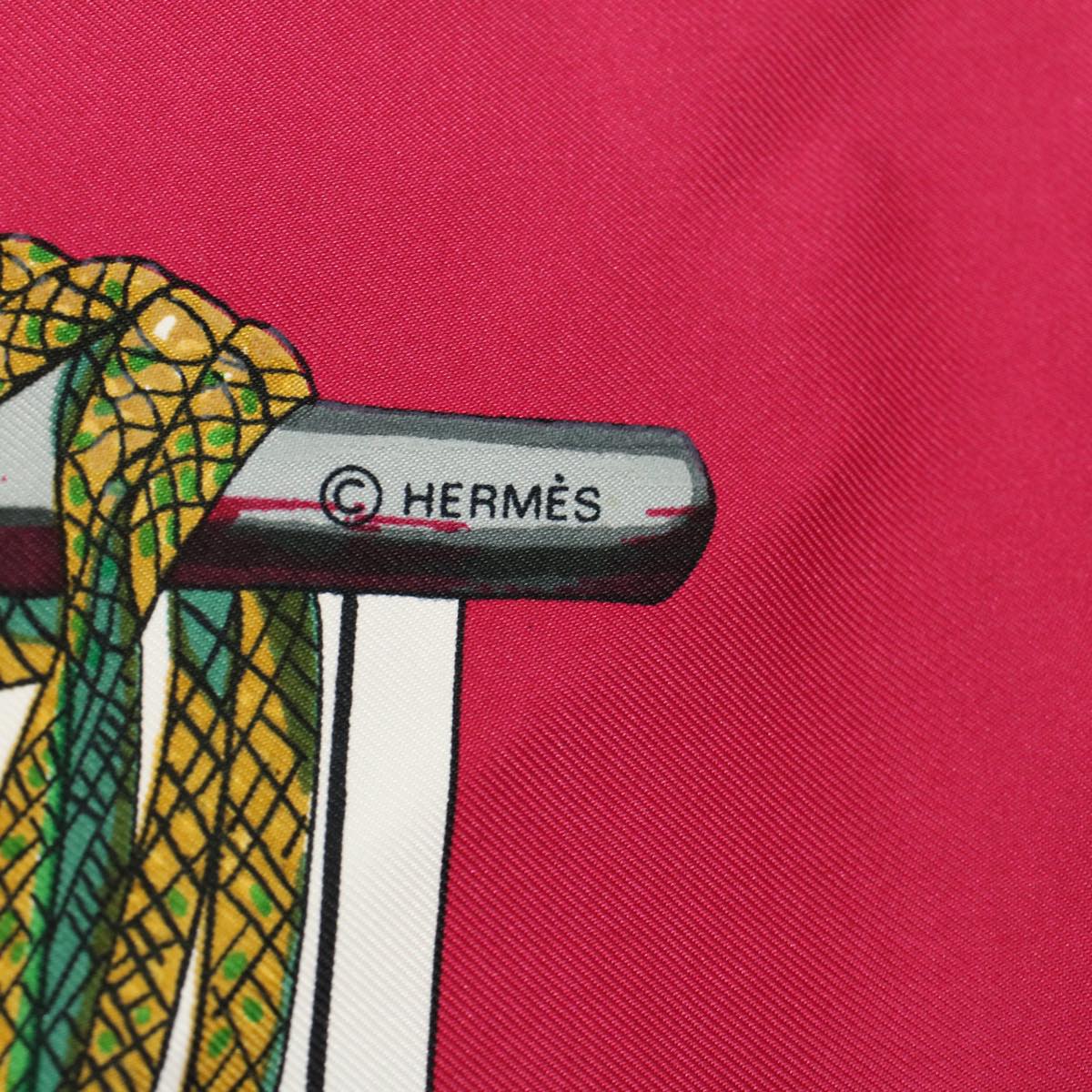 HERMES Carre 90 PASEMENTERIE Scarf Silk Wine Red Auth 57818