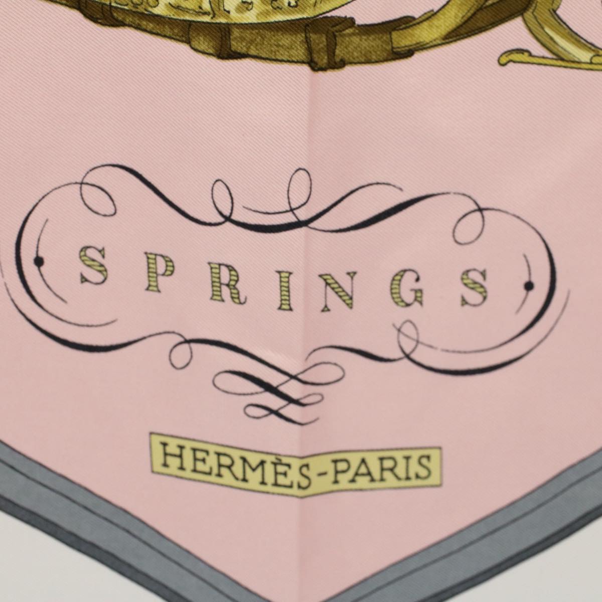 HERMES Carre 90 SPRINGS Scarf Silk Pink Auth 57819