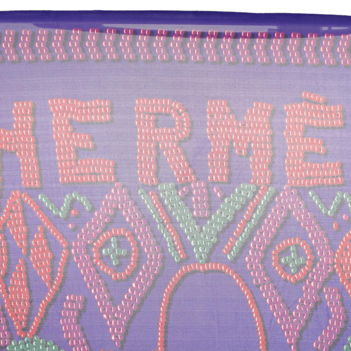 HERMES Carre 90 KELLY EN PERLES Scarf Silk Purple Auth 57822