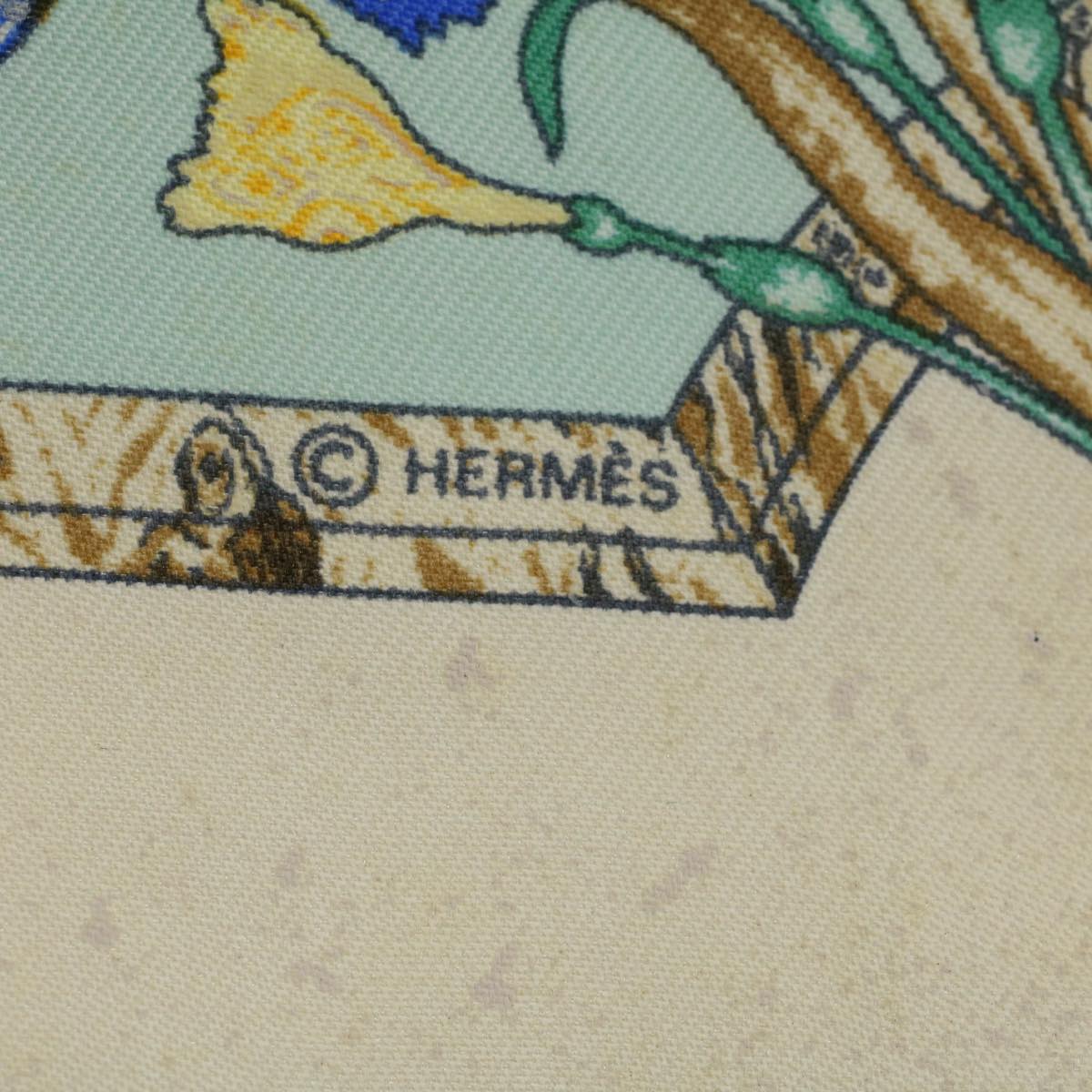 HERMES Petit Carre PIERRES D' ORIENT ET D' OCCIDENT Scarf Silk Blue Auth 57825