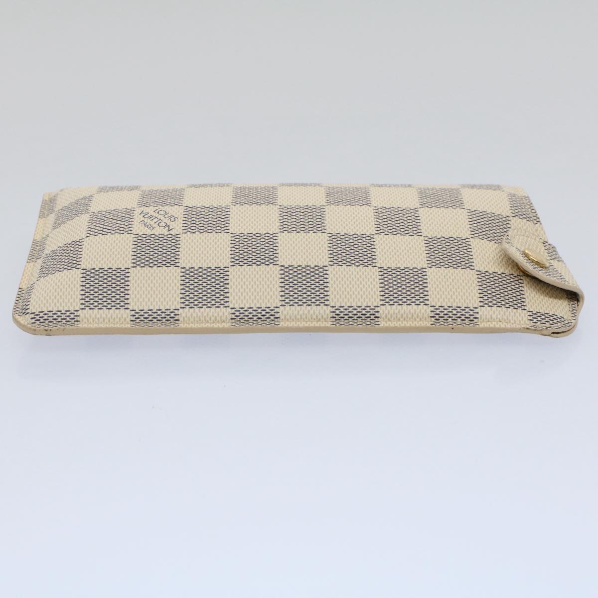 LOUIS VUITTON Damier Azur Etui A Lunettes MM Glasses Case N60025 LV Auth 57879