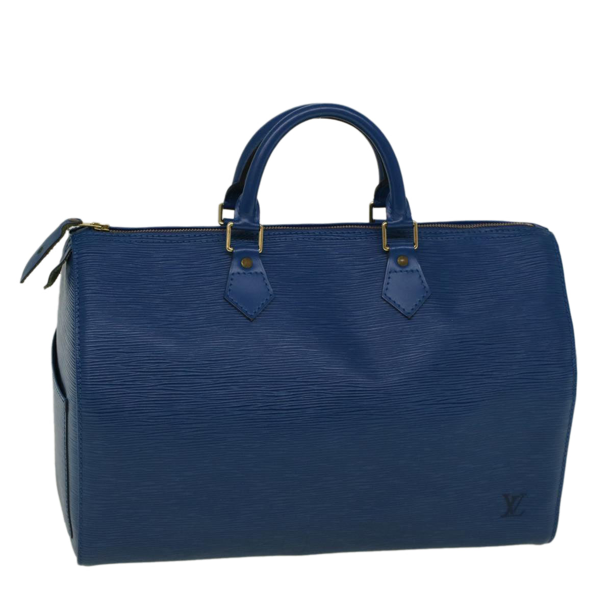 LOUIS VUITTON Epi Speedy 35 Hand Bag Toledo Blue M42995 LV Auth 57982