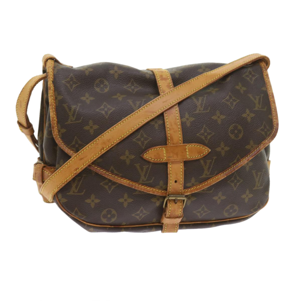 LOUIS VUITTON Monogram Saumur 30 Shoulder Bag M42256 LV Auth 57991